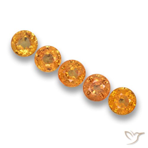 2.86ctw Natural Dorado naranja intenso Zafiro, Redondo, VS