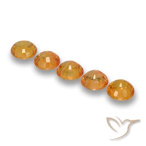 Gemas de Zafiro Dorado naranja intenso natural de 2.86 ct, Redondo, VS