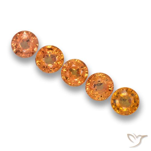 2.95ctw Natural Naranja medio Zafiro, Redondo, VVS-VS