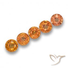 Gemas de Zafiro Naranja medio natural de 2.95 ct, Redondo, VVS-VS