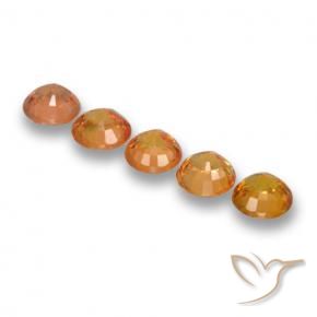 Gemas de Zafiro Naranja medio natural de 2.95 ct, Redondo, VVS-VS