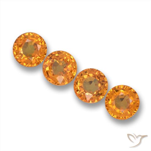 2.33ctw Natural Dorado naranja intenso Zafiro, Redondo, VVS-VS
