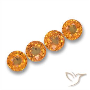 Gemas de Zafiro Dorado naranja intenso natural de 2.33 ct, Redondo, VVS-VS