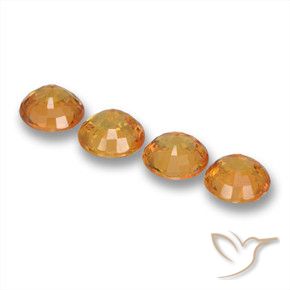 Gemas de Zafiro Dorado naranja intenso natural de 2.33 ct, Redondo, VVS-VS