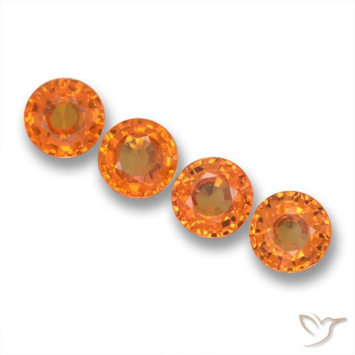 2.20ctw Natural Naranja fuego Zafiro, Redondo, VVS-VS