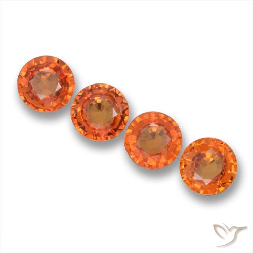 2.19ctw Natural Naranja rojizo Zafiro, Redondo, VVS-VS