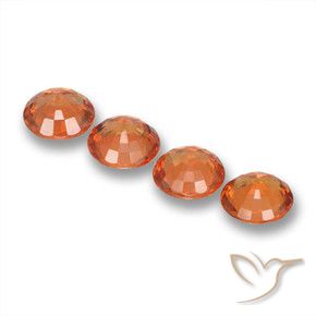 Gemas de Zafiro Naranja rojizo natural de 2.19 ct, Redondo, VVS-VS