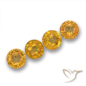 Gemas de Zafiro Dorado oscuro natural de 2.31 ct, Redondo, VS