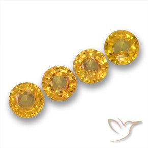 Gemas de Zafiro Dorado oscuro natural de 2.18 ct, Redondo, VVS-VS