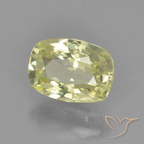 Zafiro Amarillo limón natural de 1.06 ct, Forma Cojín, VVS-VS