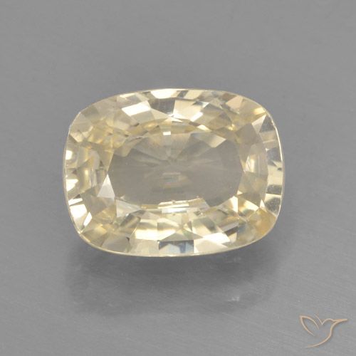1.31ct Natural Amarillo claro Zafiro, Forma Cojín, VVS