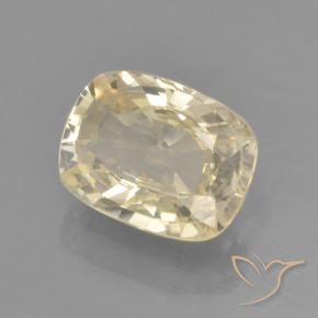 Zafiro Amarillo claro natural de 1.31 ct, Forma Cojín, VVS