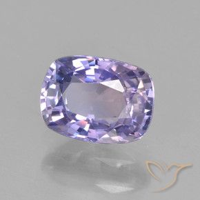 Zafiro Violeta rosáceo claro natural de 1.17 ct, Forma Cojín, VVS