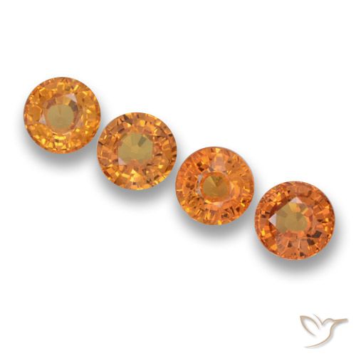 2.85ctw Natural Naranja medio Zafiro, Redondo, VVS-VS