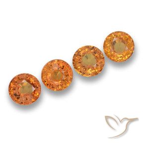 Gemas de Zafiro Naranja medio natural de 2.85 ct, Redondo, VVS-VS
