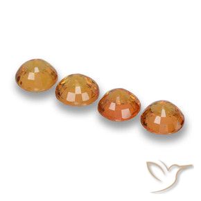 Gemas de Zafiro Naranja medio natural de 2.85 ct, Redondo, VVS-VS