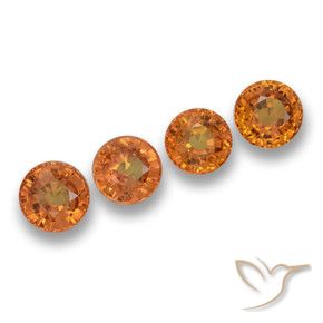 Gemas de Zafiro Naranja albaricoque natural de 2.75 ct, Redondo, VVS-VS