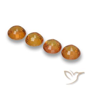 Gemas de Zafiro Naranja albaricoque natural de 2.75 ct, Redondo, VVS-VS