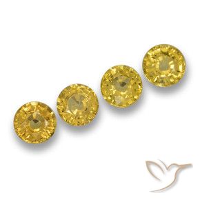 Gemas de Zafiro Amarillo miel natural de 2.38 ct, Redondo, VVS-VS