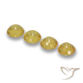 Gemas de Zafiro Amarillo miel natural de 2.38 ct, Redondo, VVS-VS