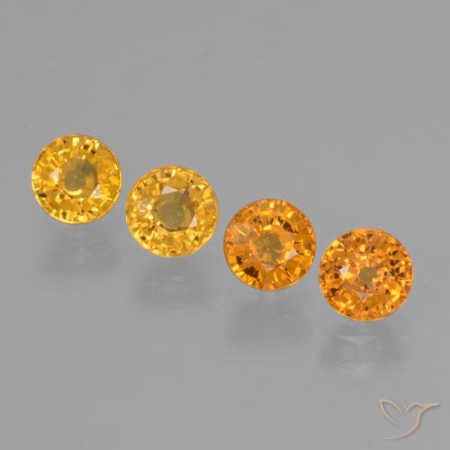 2.69ctw Natural Naranja medio Zafiro, Redondo, VVS-VS