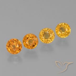 Gemas de Zafiro Naranja medio natural de 2.69 ct, Redondo, VVS-VS