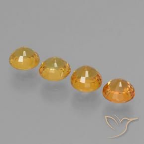 Gemas de Zafiro Naranja medio natural de 2.69 ct, Redondo, VVS-VS