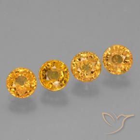 Gemas de Zafiro Naranja albaricoque natural de 2.56 ct, Redondo, VVS-VS