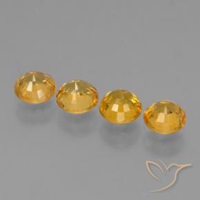 Gemas de Zafiro Naranja albaricoque natural de 2.56 ct, Redondo, VVS-VS