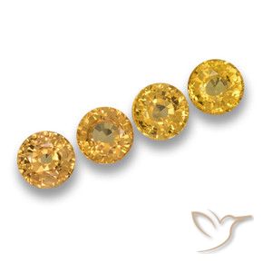 Gemas de Zafiro Dorado natural de 2.65 ct, Redondo, VVS-VS