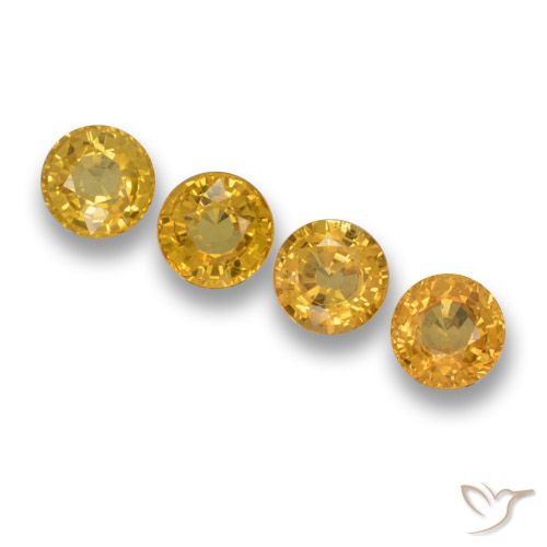 2.37ctw Natural Dorado intenso Zafiro, Redondo, VVS-VS