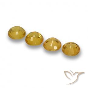Gemas de Zafiro Dorado intenso natural de 2.37 ct, Redondo, VVS-VS