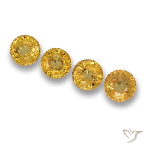 2.69ctw Natural Dorado intenso Zafiro, Redondo, VVS-VS