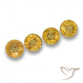 Gemas de Zafiro Dorado intenso natural de 2.69 ct, Redondo, VVS-VS