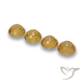 Gemas de Zafiro Dorado intenso natural de 2.69 ct, Redondo, VVS-VS