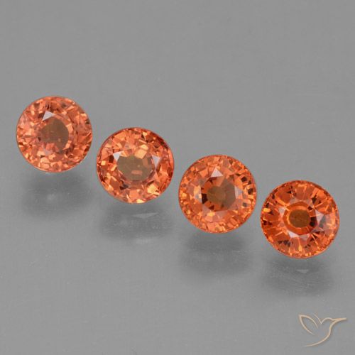 2.79ctw Natural Naranja fuego Zafiro, Redondo, VVS-VS