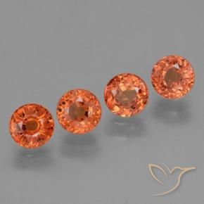 Gemas de Zafiro Naranja fuego natural de 2.79 ct, Redondo, VVS-VS