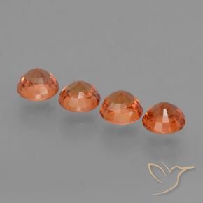 Gemas de Zafiro Naranja fuego natural de 2.79 ct, Redondo, VVS-VS