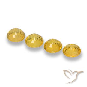 Gemas de Zafiro Amarillo medio natural de 2.46 ct, Redondo, VVS-VS