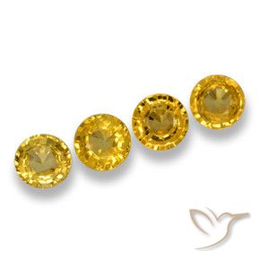 Gemas de Zafiro Amarillo púrpura natural de 2.32 ct, Redondo, VVS-VS