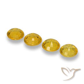 Gemas de Zafiro Amarillo púrpura natural de 2.32 ct, Redondo, VVS-VS