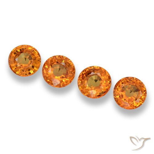 2.44ctw Natural Naranja albaricoque Zafiro, Redondo, VVS-VS