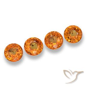 Gemas de Zafiro Naranja albaricoque natural de 2.44 ct, Redondo, VVS-VS