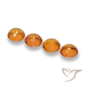 Gemas de Zafiro Naranja albaricoque natural de 2.44 ct, Redondo, VVS-VS
