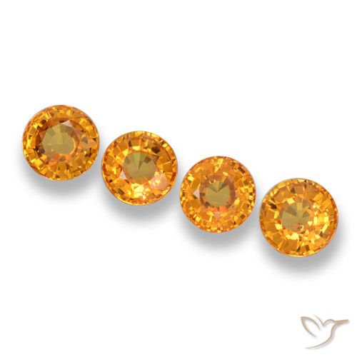 2.62ctw Natural Dorado naranja intenso Zafiro, Redondo, VVS-VS
