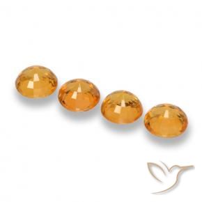 Gemas de Zafiro Dorado naranja intenso natural de 2.62 ct, Redondo, VVS-VS