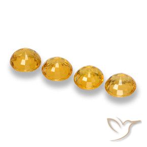 Gemas de Zafiro Naranja dorado intenso natural de 2.55 ct, Redondo, VVS-VS