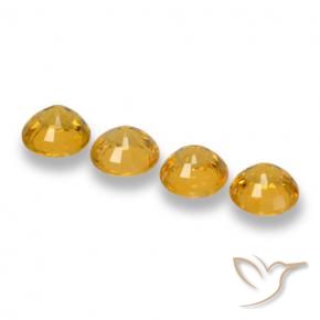 Gemas de Zafiro Naranja dorado intenso natural de 2.70 ct, Redondo, VVS-VS