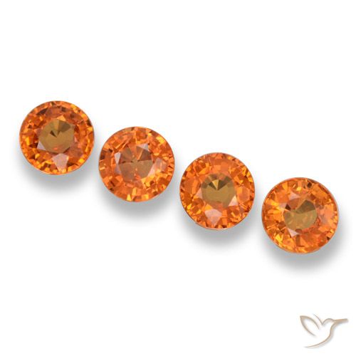 2.35ctw Natural Naranja oscuro Zafiro, Redondo, VVS-VS