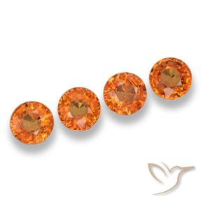 Gemas de Zafiro Naranja oscuro natural de 2.35 ct, Redondo, VVS-VS